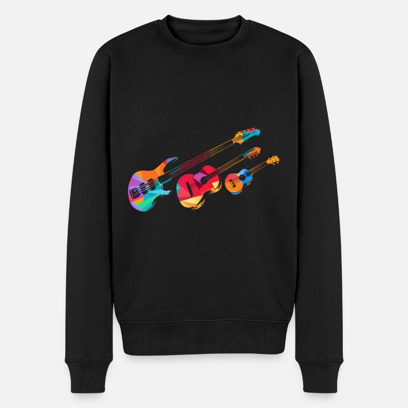 Minimal Musik - Männer Premium Bio Pullover - Schwarz