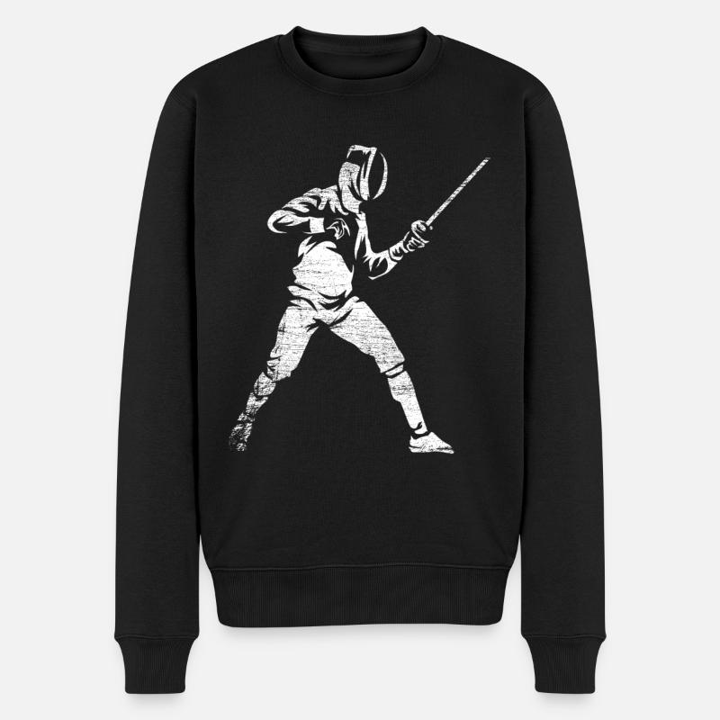 Fechten - Männer Premium Bio Pullover - Schwarz