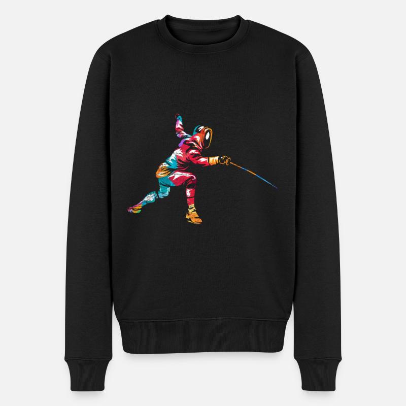 Fechten - Männer Premium Bio Pullover - Schwarz