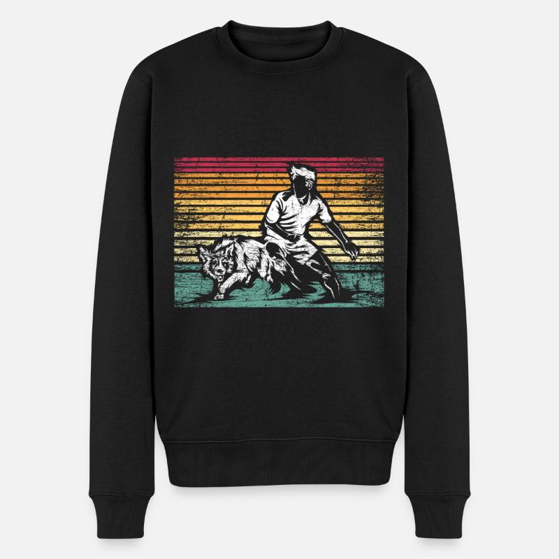 Border Collie skill - Men's Premium Organic Jumper - black