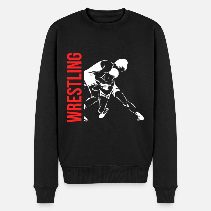 Ringen Wrestling - Männer Premium Bio Pullover - Schwarz