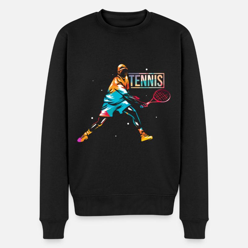 Tennis Sport Geschenk - Männer Premium Bio Pullover - Schwarz