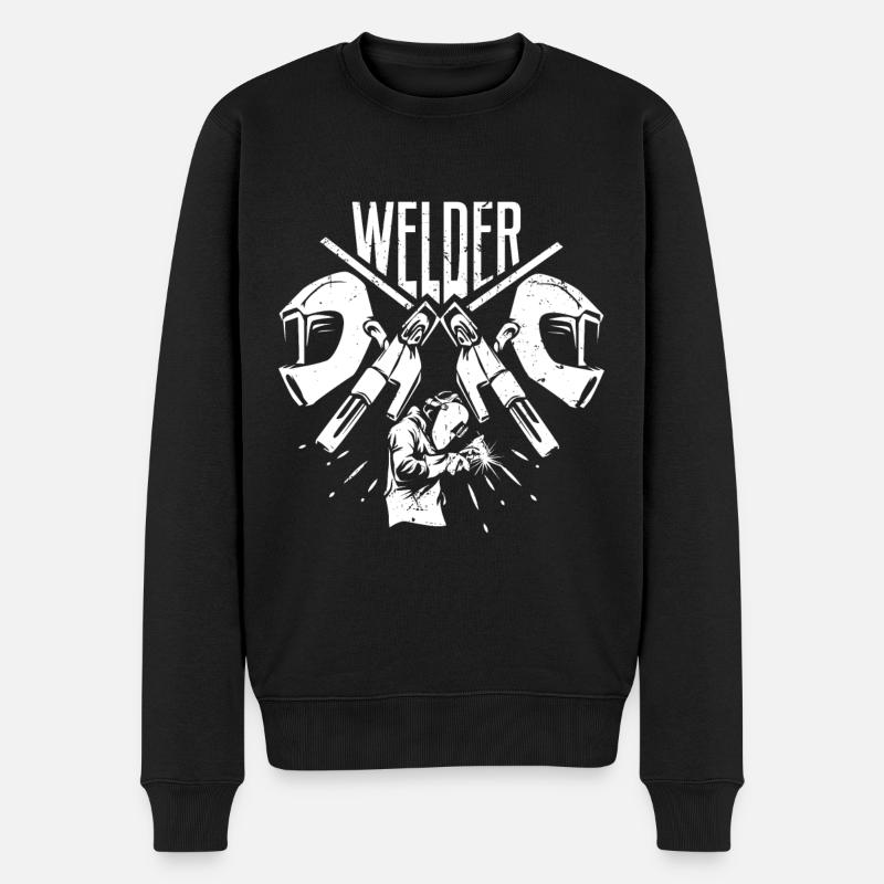 Schweißer - Männer Premium Bio Pullover - Schwarz