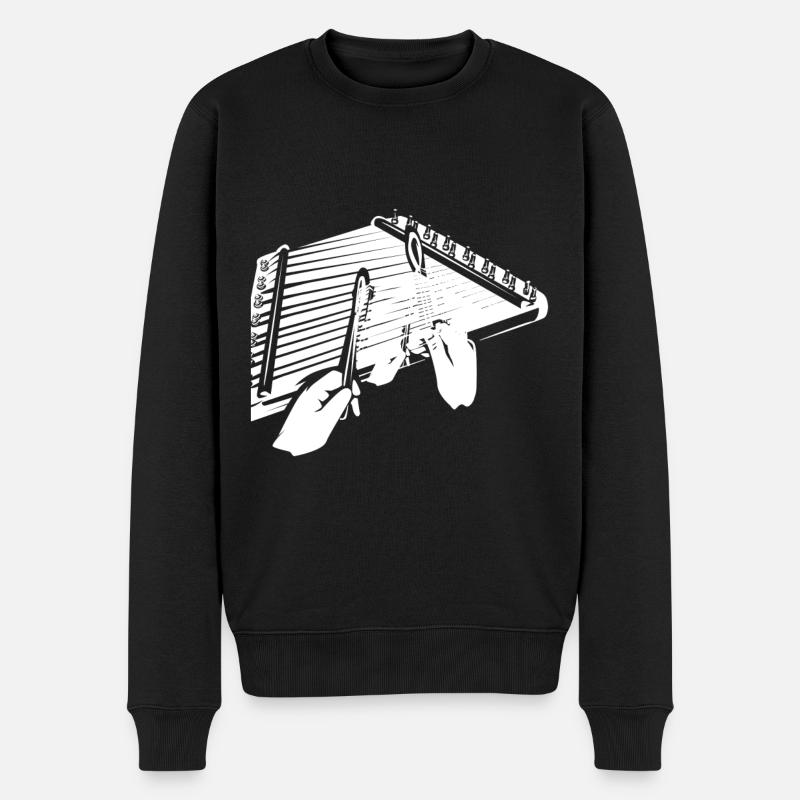 Hackbrett (Hackbrett) - Männer Premium Bio Pullover - Schwarz