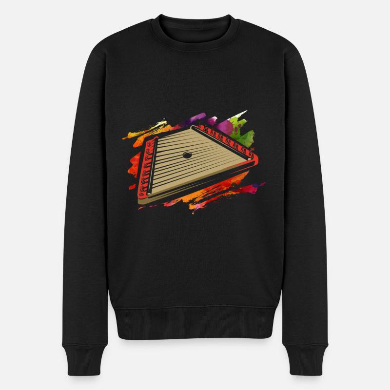 Hackbrett (Hackbrett) - Männer Premium Bio Pullover - Schwarz
