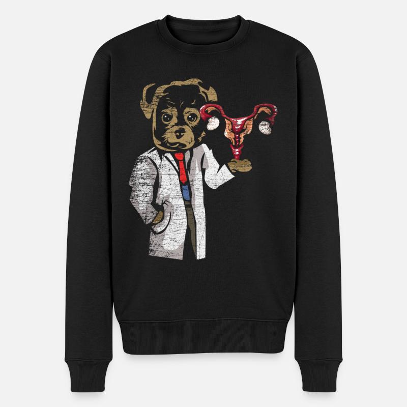 Chien gynécologue - Pull Premium bio Homme - noir