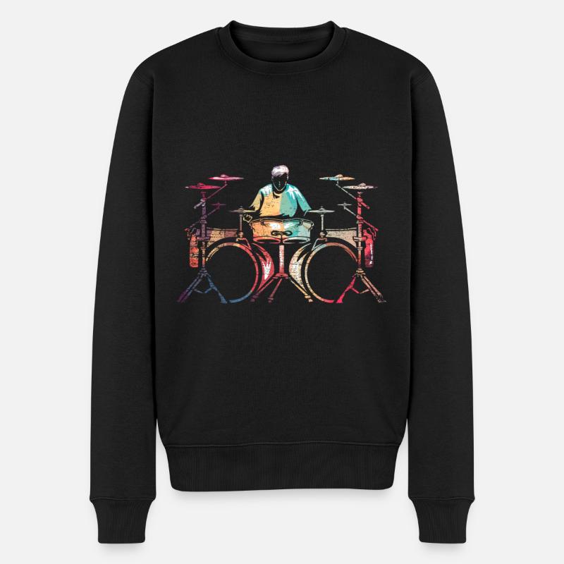 Musique de batteur de batterie - Pull Premium bio Homme - noir