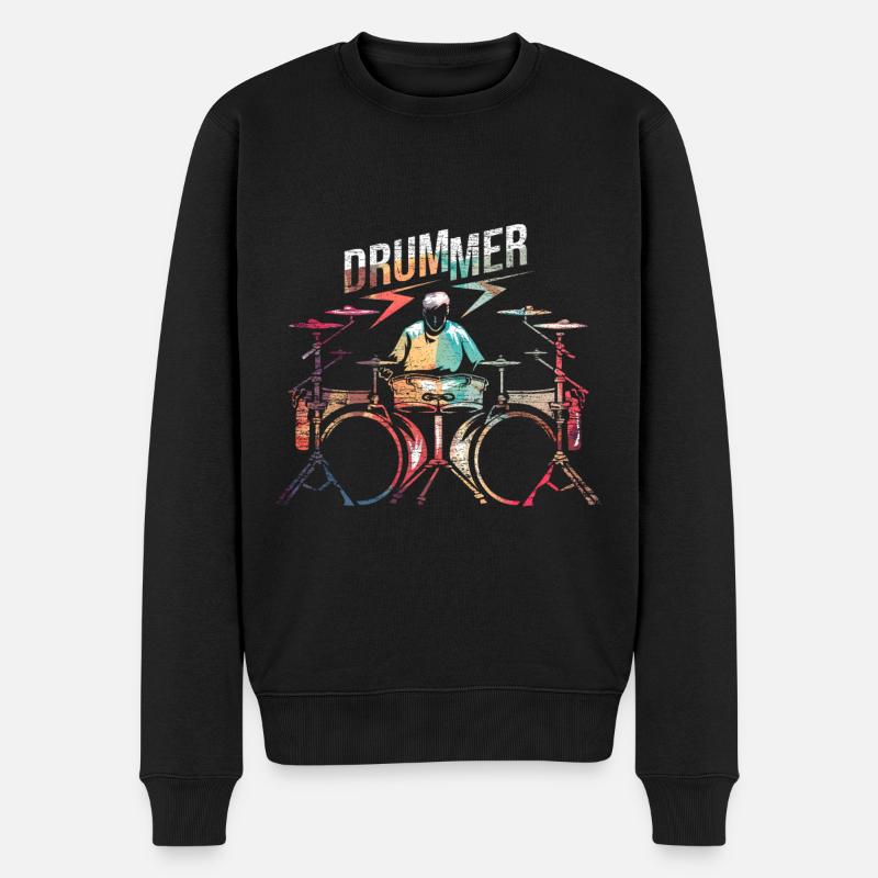 Schlagzeuger Schlagzeug - Männer Premium Bio Pullover - Schwarz