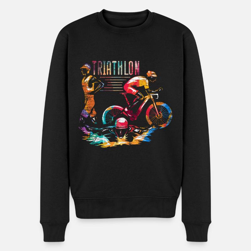 Wettkampf Triathlon Sport - Männer Premium Bio Pullover - Schwarz