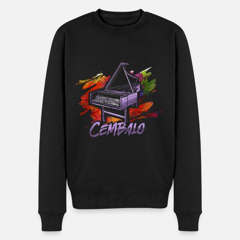 Piano clavecin - Pull Premium bio Homme - noir
