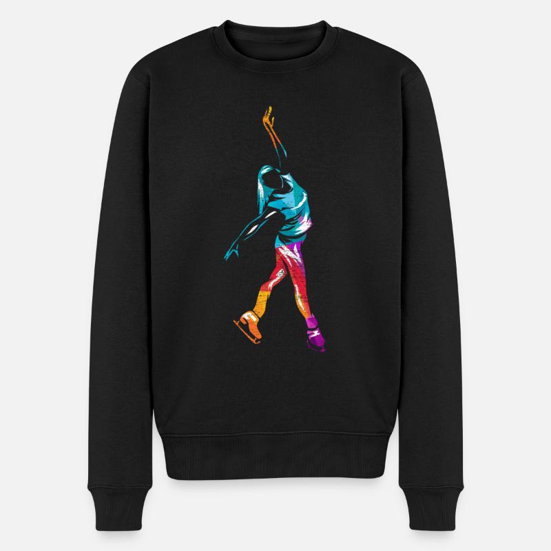 Schlittschuhlaufen Eiskunstlaufen - Männer Premium Bio Pullover - Schwarz