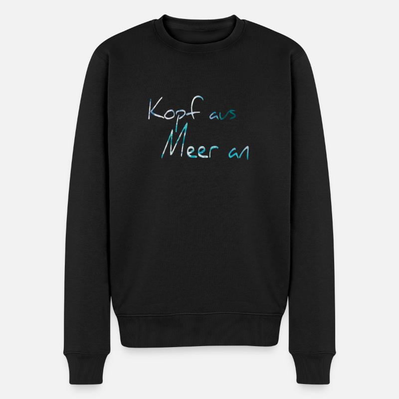 Kopf aus Meer an Urlaubsgefühle - Männer Premium Bio Pullover - Schwarz