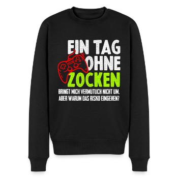 Gamer Zocken Zocker PC Konsole Teenager - Männer Premium Bio Pullover - Schwarz - Vorne - Nico (187cm)