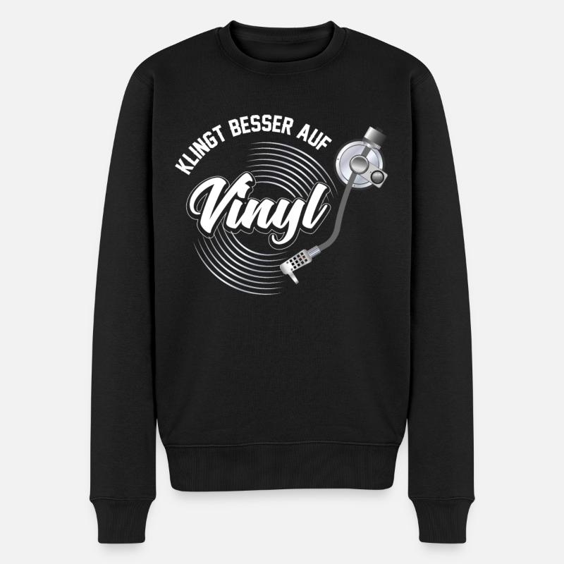 Klingt Besser auf Vinyl Audiophil DJ Geschenk - Männer Premium Bio Pullover - Schwarz