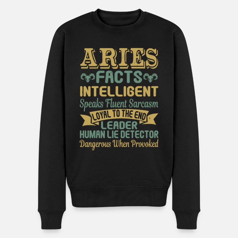 Traits du zodiaque Bélier - Pull Premium bio Homme - noir