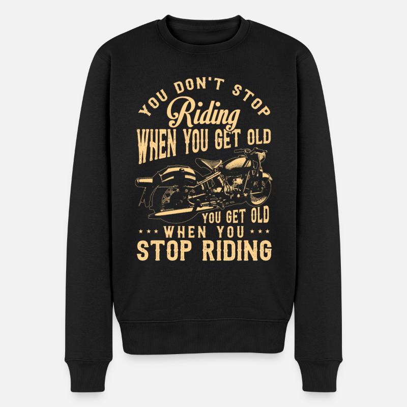 Motorradfahrer Geschenk, Biker & Bikerin - Männer Premium Bio Pullover - Schwarz