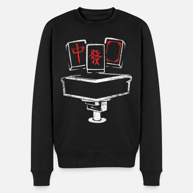 Mahjong - Männer Premium Bio Pullover - Schwarz