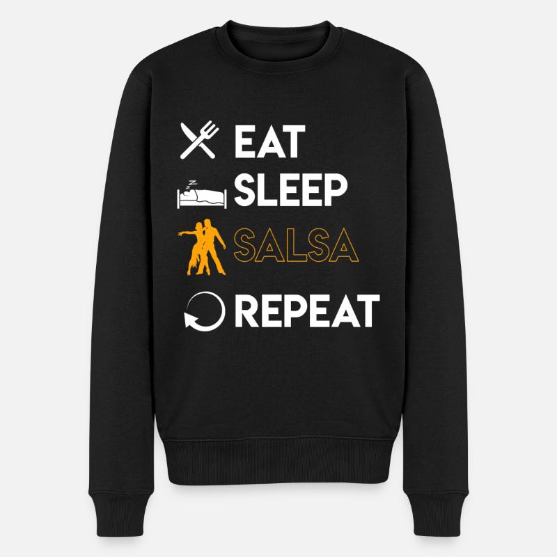 MANGEZ SLEEP SALSA REPEAT - Pull Premium bio Homme - noir