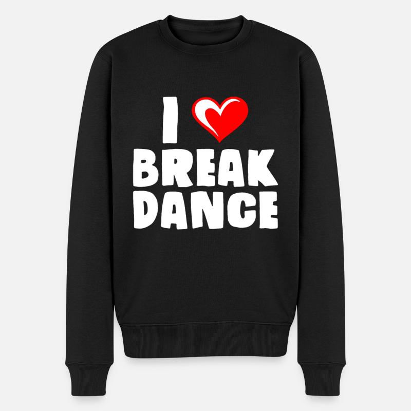 I love Breakdance Breakdancer - Männer Premium Bio Pullover - Schwarz