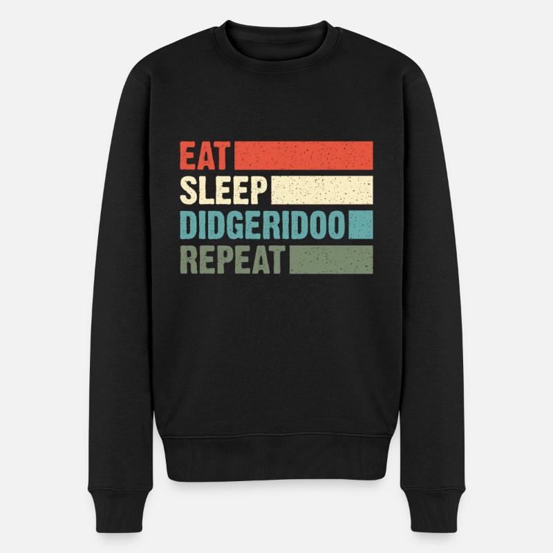 Didgeridoo Eat sleep repeat - Männer Premium Bio Pullover - Schwarz