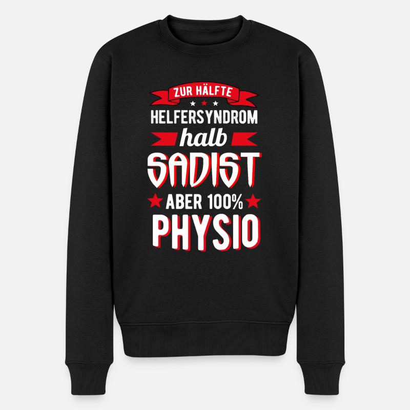 Physiotherapeut Physiotherapie Physiolustig - Männer Premium Bio Pullover - Schwarz