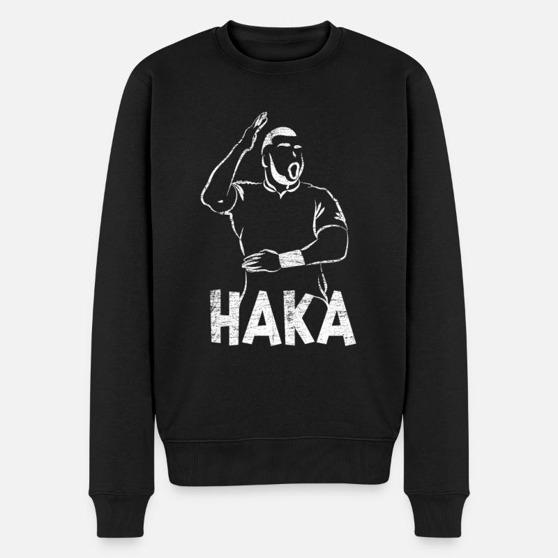 Haka-Tanz - Männer Premium Bio Pullover - Schwarz