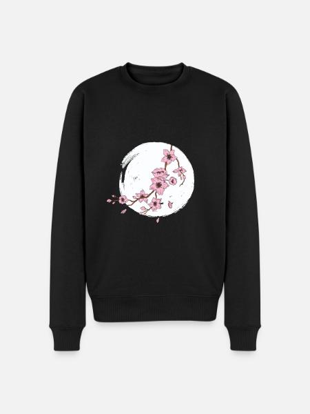 Cherry blossom moon - Men's Premium Organic Jumper - black