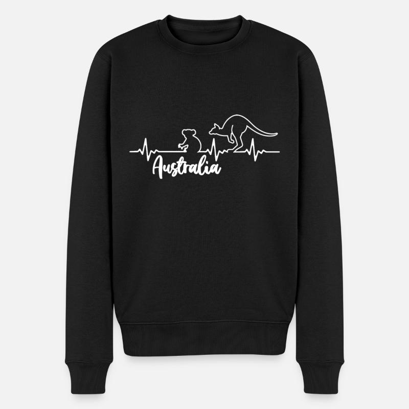 Heartbeat Australie Kangourou Koala - Pull Premium bio Homme - noir