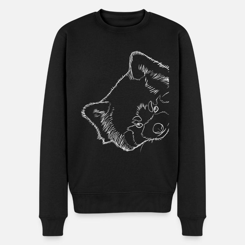 Strokes roter Panda - Männer Premium Bio Pullover - Schwarz