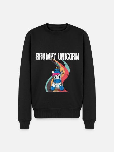 Best-seller de la licorne maléfique | Licorne grincheuse - Pull Premium bio Homme - noir
