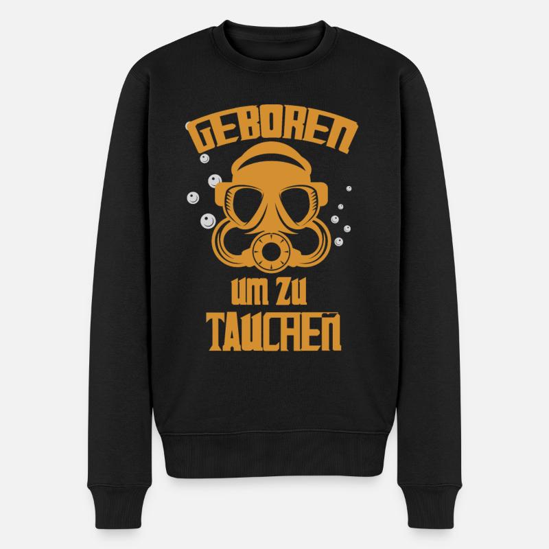 Taucher Tauchen Geboren um zu tauchen - Männer Premium Bio Pullover - Schwarz