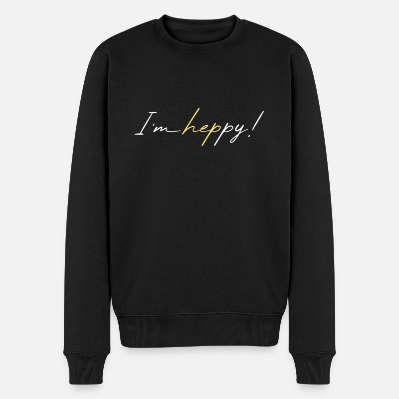I am heppy Heilerziehungspfleger Abschluss - Männer Premium Bio Pullover - Schwarz