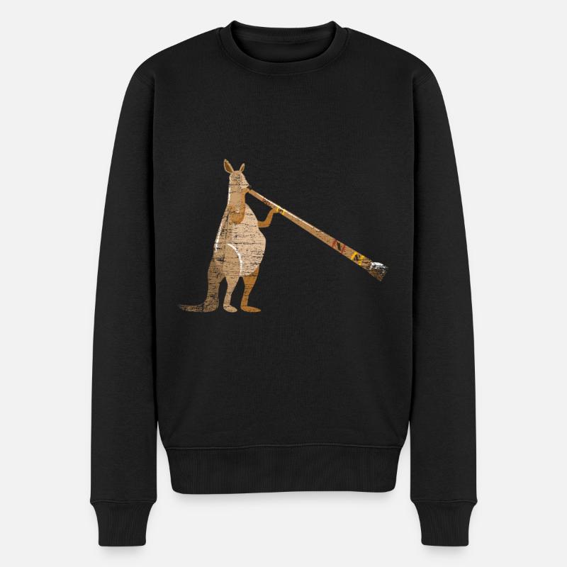 Didgeridoo Känguru - Männer Premium Bio Pullover - Schwarz