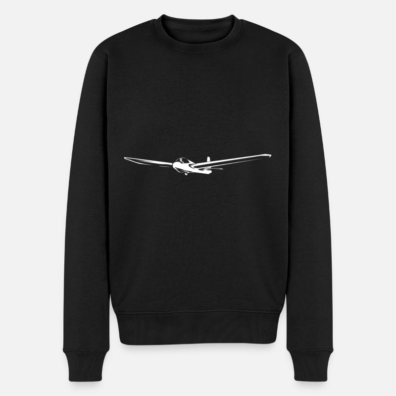 Segelflugzeug Segelflieger Pilot - Männer Premium Bio Pullover - Schwarz