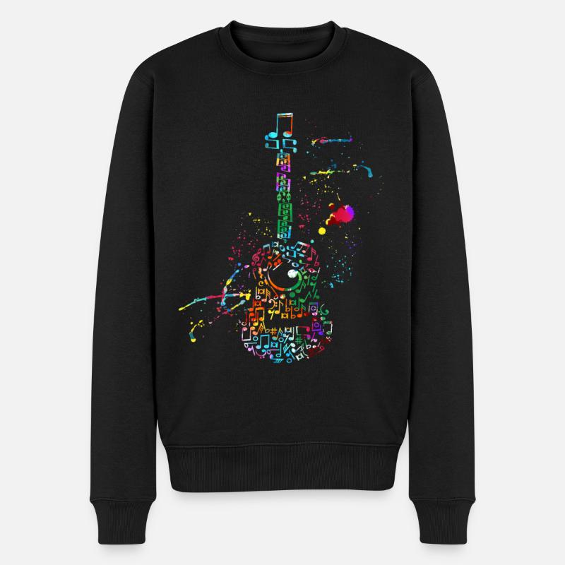 Gitarren TShirt, EGitarrist und Musik Band - Männer Premium Bio Pullover - Schwarz