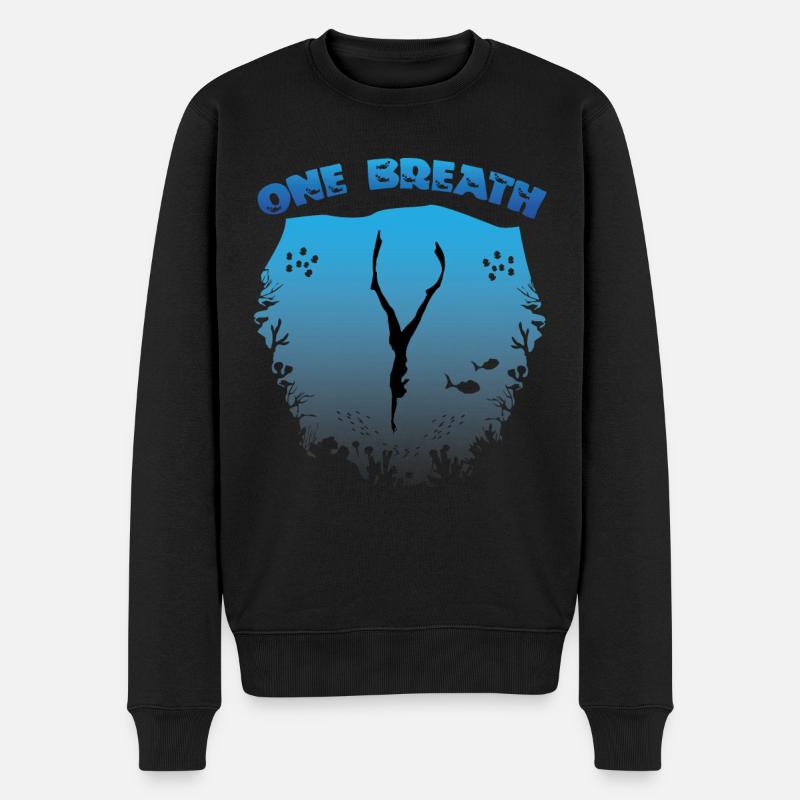 Apnoe Tauchen, Freediving, Tieftaucher - Männer Premium Bio Pullover - Schwarz