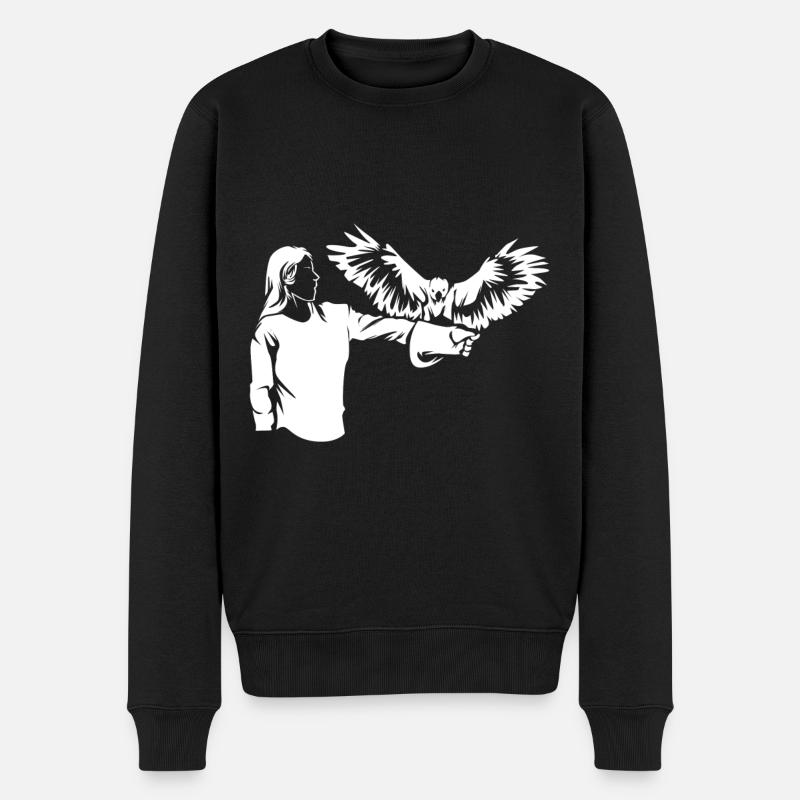 Falknerei - Männer Premium Bio Pullover - Schwarz