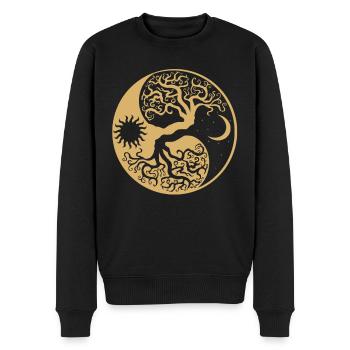 Norse Mythology Odin Ying Yang - Men's Premium Organic Jumper - black - Front - Nico (187cm)