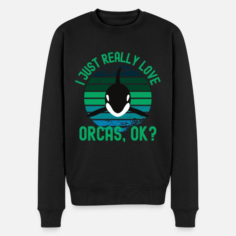 J’adore les orques - Pull Premium bio Homme - noir