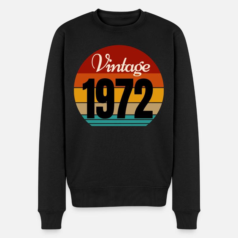 Jahrgang 1972 - Männer Premium Bio Pullover - Schwarz