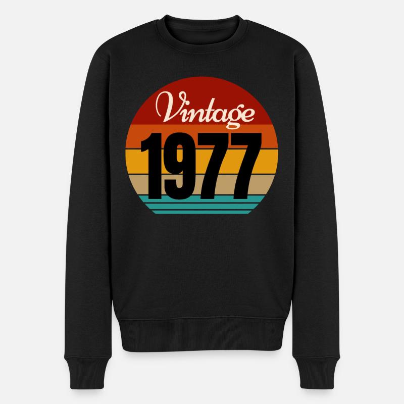 Jahrgang 1977 - Männer Premium Bio Pullover - Schwarz