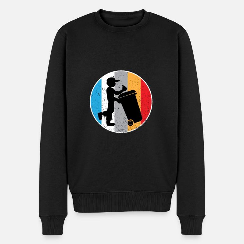 Müllmann Müllentsorgung Mülleimer Mülltrennung - Männer Premium Bio Pullover - Schwarz