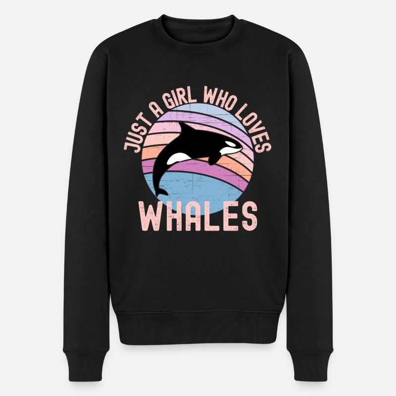 Just A Girl Who Loves Whales Orca - Männer Premium Bio Pullover - Schwarz