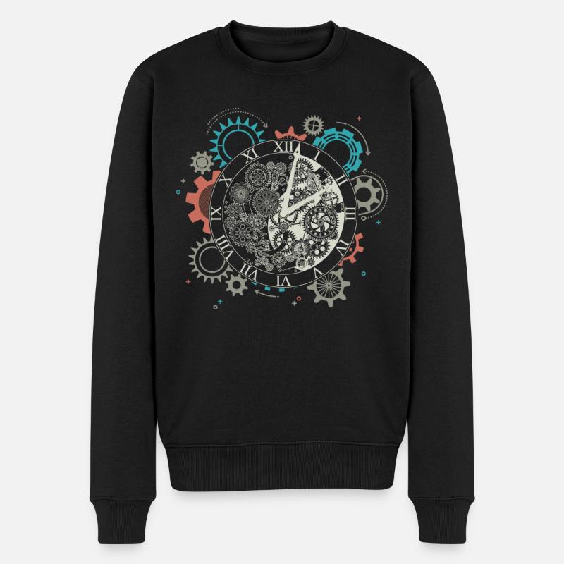 Steampunk, mécanique victorienne - Pull Premium bio Homme - noir