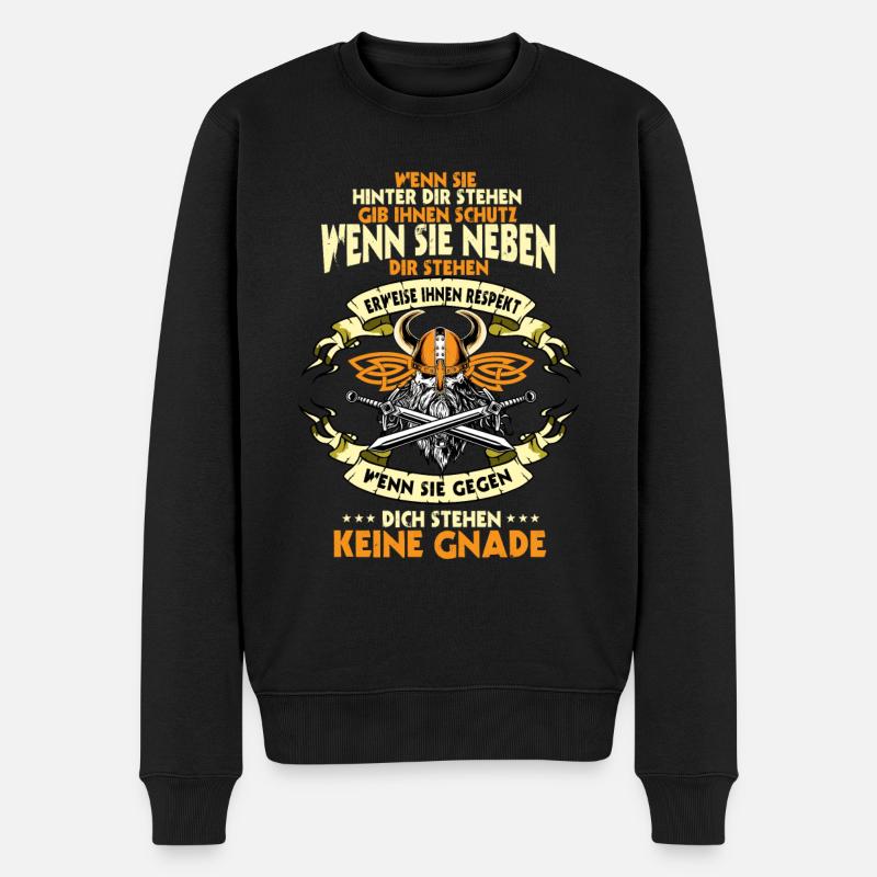 Wikinger, Valhalla, Viking, Nordmann - Männer Premium Bio Pullover - Schwarz