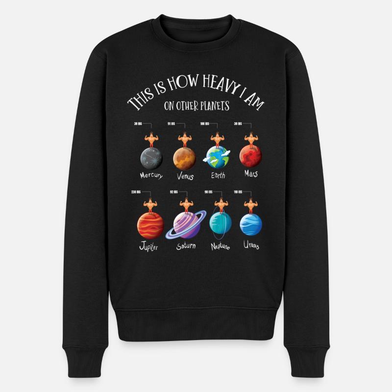 Planètes, univers, Dur Sur les planètes - Pull Premium bio Homme - noir