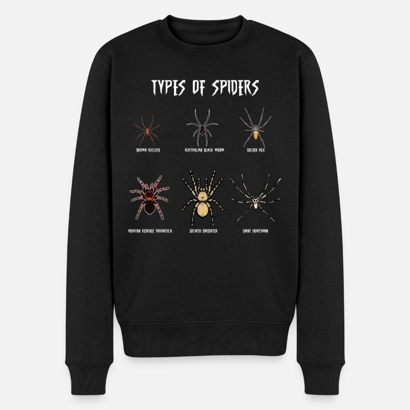 Arten Von Spinnen, Spinne - Männer Premium Bio Pullover - Schwarz