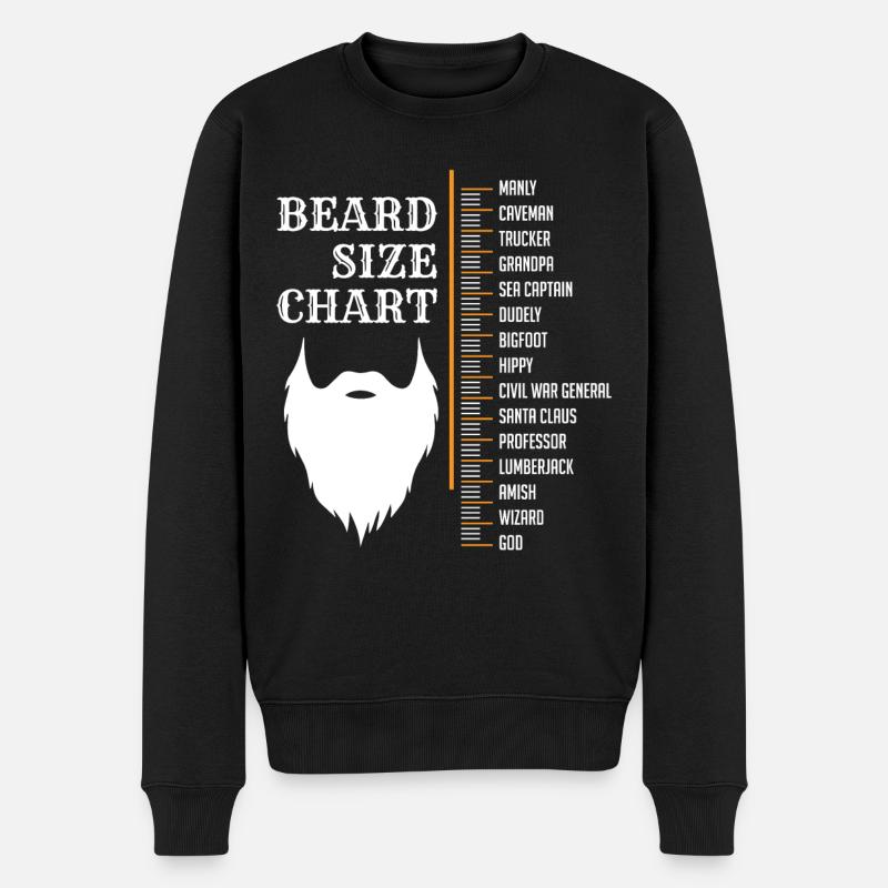 Bär Größentabelle, Bärtig, Bärte - Männer Premium Bio Pullover - Schwarz