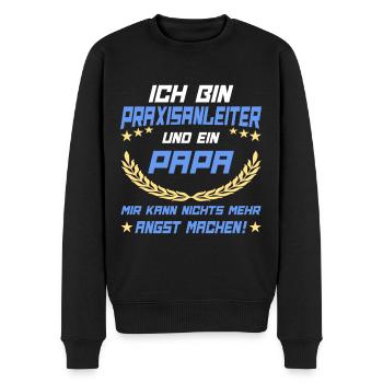 Praxisanleiter und Papa - Männer Premium Bio Pullover - Schwarz - Vorne - Nico (187cm)