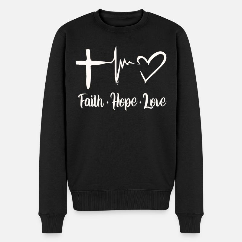 Verse biblique, Dieu chrétien, prière - Pull Premium bio Homme - noir